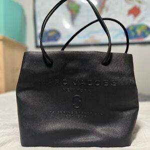 Marc Jacobs black leather tote bag